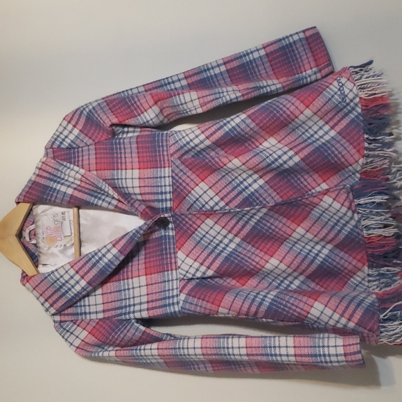 Billabong Girls Wool Bleand Plaid Coat - Picture 1 of 8